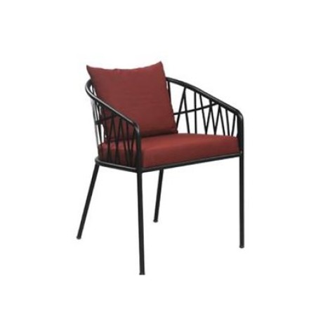 Red Cushioned Outdoor Metal Chair mtd8288