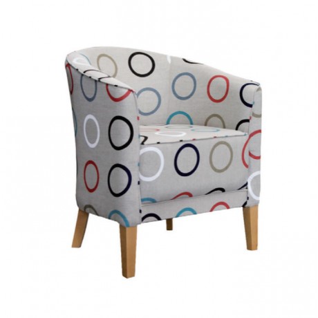 Patterned Gray Fabric Upholstered Hotel Chair