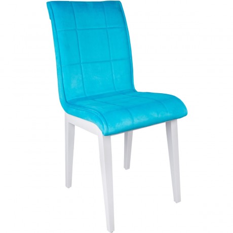 Turquoise Economic White Wooden Leg Cheap Chair