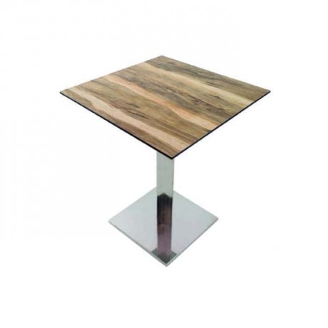 Cafe Table with Stainless Steel Legs