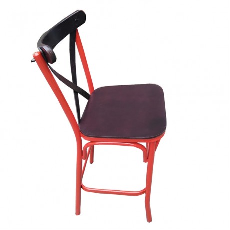 Kırmızı Siyah Metal Tonet Bar Sandalye