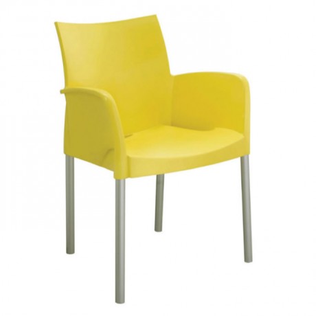 Yellow Plastic Hotel Arm Chair