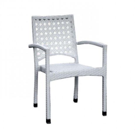 White Rattan Garden Arm Chair